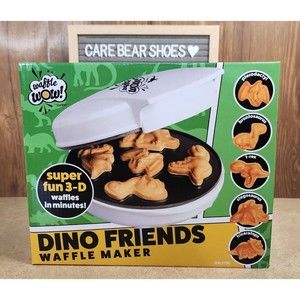 Waffle Wow Dino Waffle Maker- 5 Dinosaur Shapes- Electric Nonstick Waffle Maker